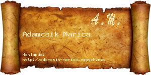 Adamcsik Marica névjegykártya